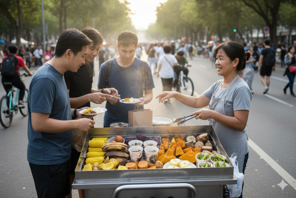 penjual makanan kukusan