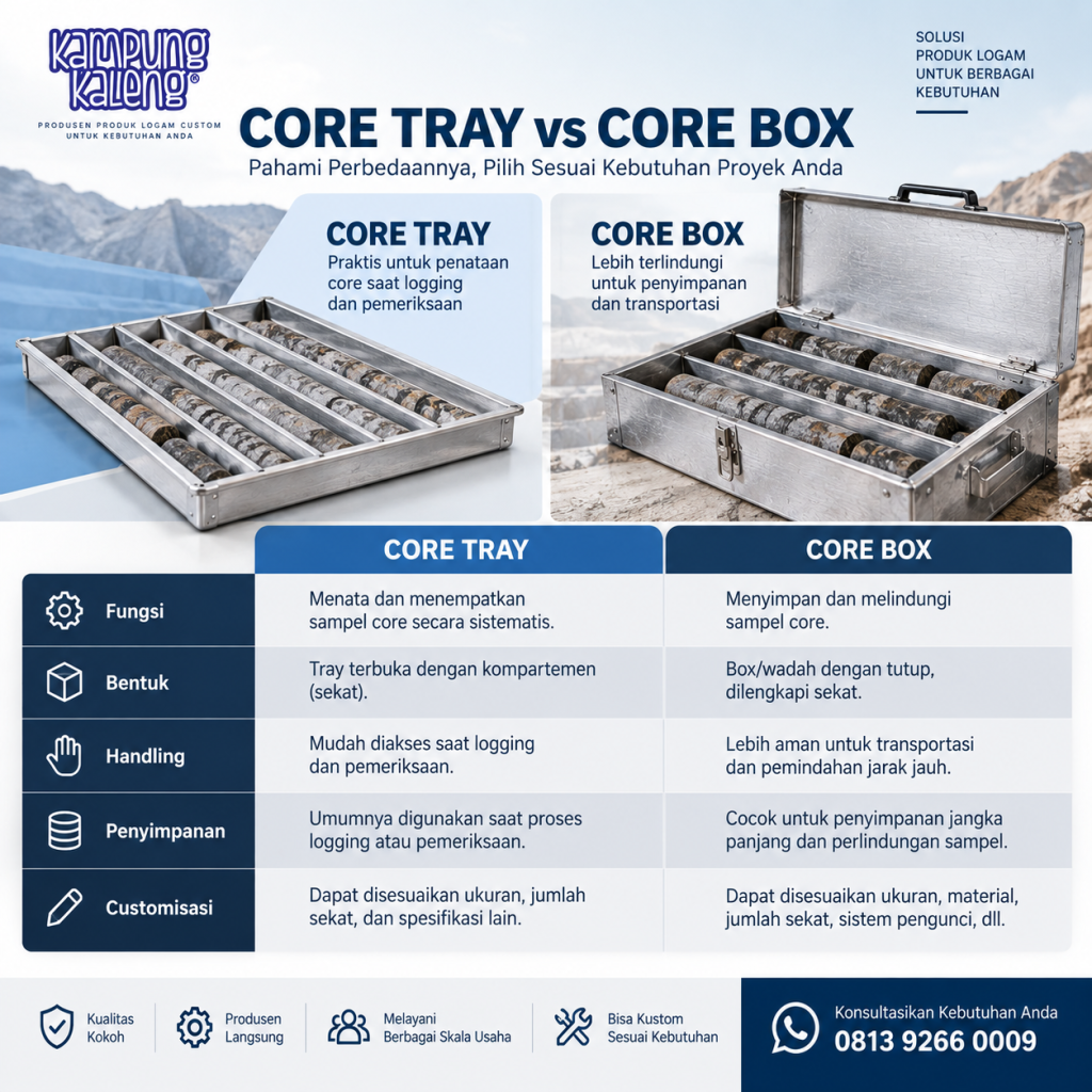 Perbedaan core tray dan core box untuk kebutuhan eksplorasi